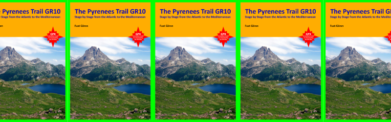 Book cover self-publishing hiking guide GR10 Pyrenees Trail english version