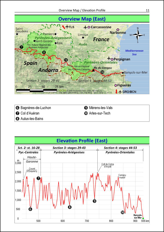 overview map east and elevation profile east