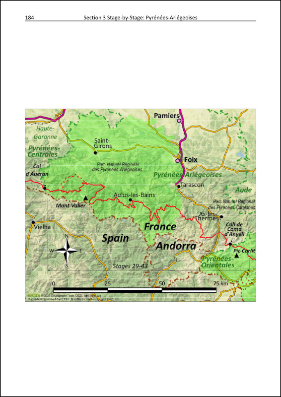 section overview map of Pyrenees Ariegeoises