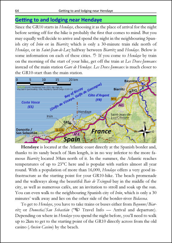 overview map and description of greater Hendaye region